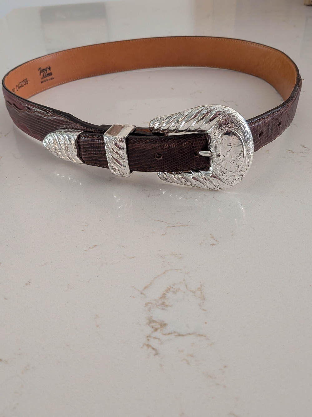 Tony Lama Tegu Lizard Belt 32